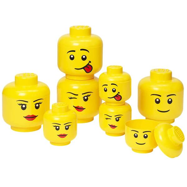 Imagén 1 CAJA LEGO CABEZA NIÑA PEQUEÑA ø16X18.5CM
