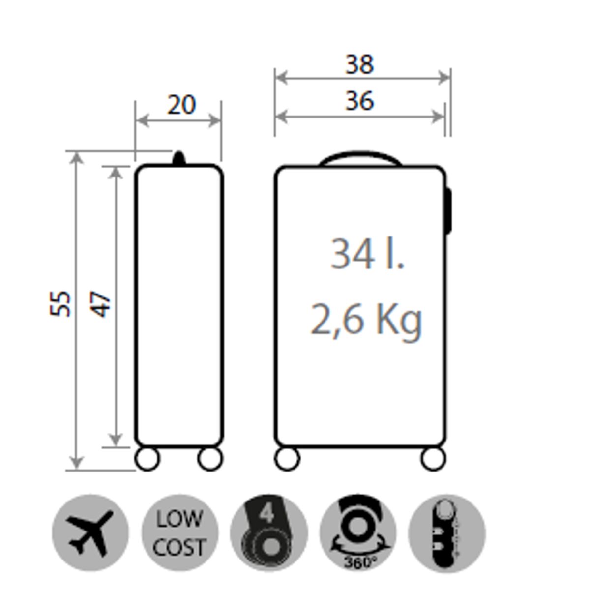 Imagén TROLLEY ABS 55CM MICKEY HAVE A GOOD DAY 4 RUEDAS